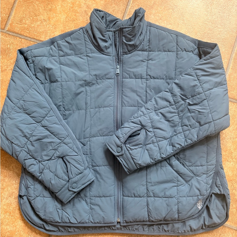 Free People Pippa Packable Puffer - Dusty Blue